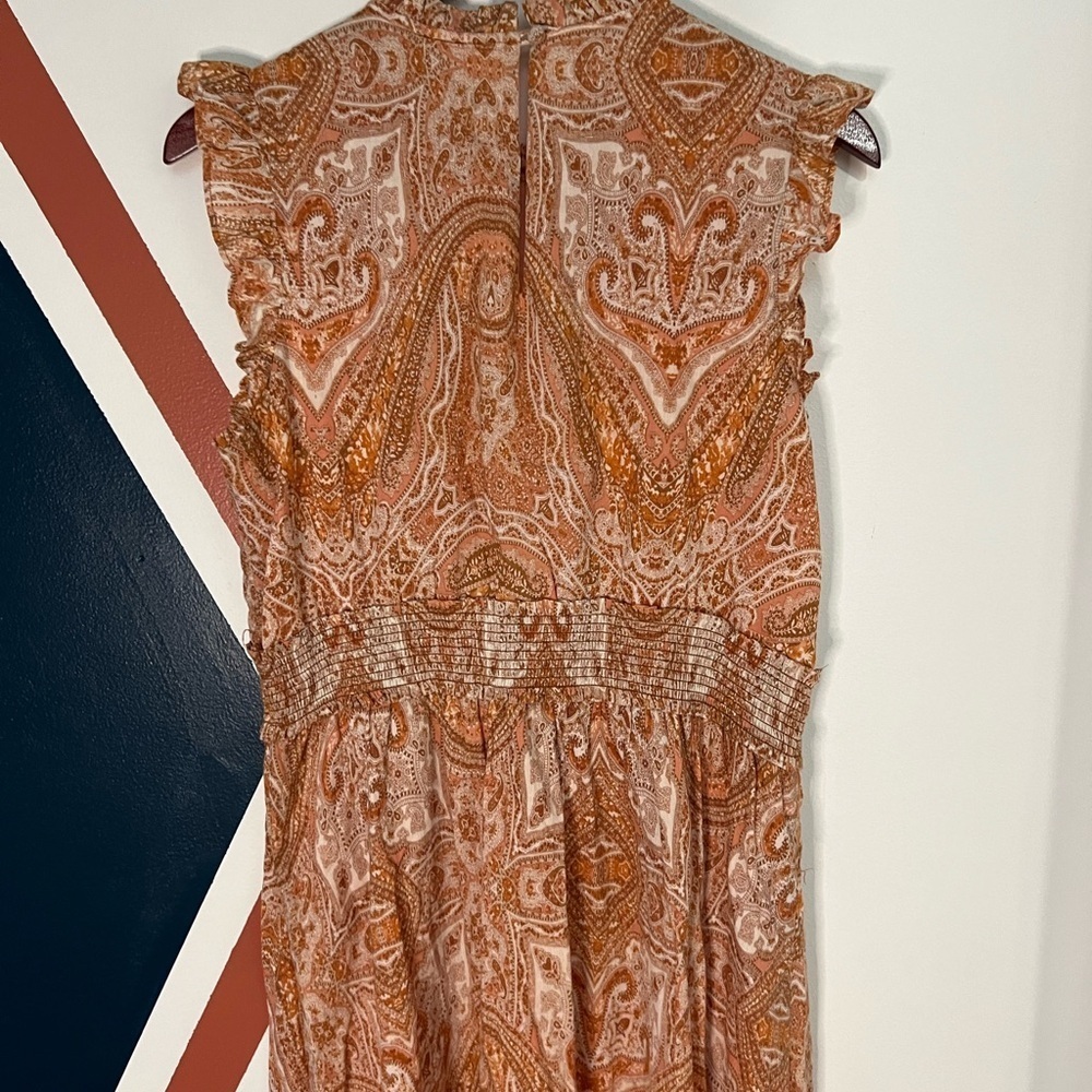 Good Hart Bohemian Paisley Midi Dress in Orange and Brown - Picture 4 of 5